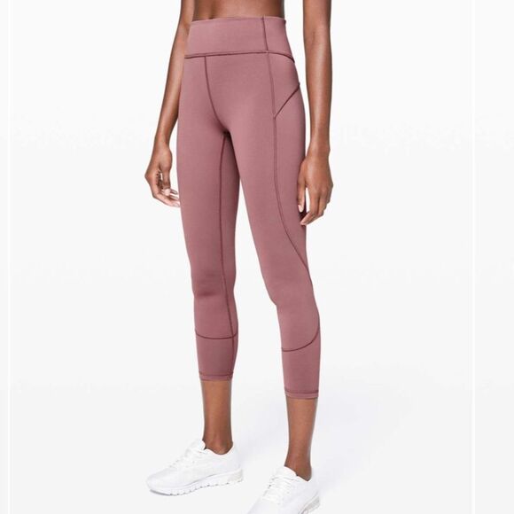 Lululemon In Movement tight 25” everlux pink mauve red dust 4 - Picture 2 of 10